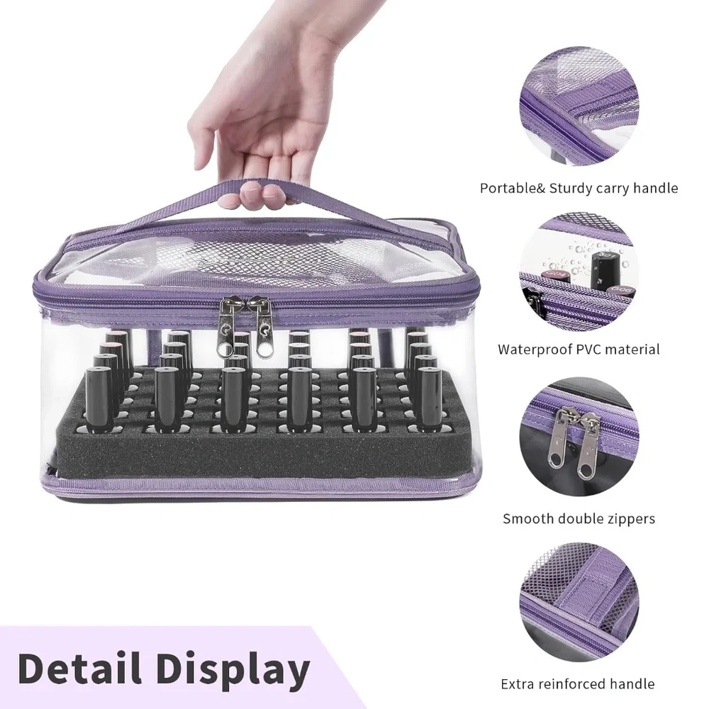 Purple Nail Polish Organizer Bag